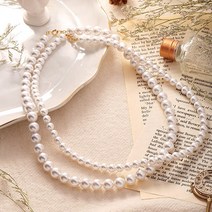 [골드팡] 14k 밀키 스와로브스키 진주 비드목걸이 (당일발송)