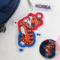 오렌지e몰 반짝반짝 보석십자수 아크릴 가방고리 만들기 - 우리나라 한반도 호랑이