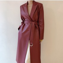 페이크레더코트 여성 인조가죽 페이크 자켓럭셔리 브랜드 긴 인조 가죽 트렌치 코트 여성용 더블 브레스트