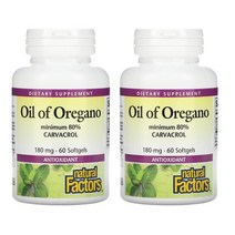 유기농 오레가노 오일 180mg 30캡슐 2병 카르바크놀 네추럴 팩터스 OIL OF OREGANO carvacrol NATURAL FACTORS