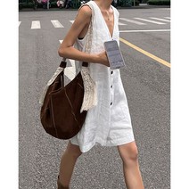 점퍼슈트 린넨 점프슈트 오버롤 여자 멜빵바지 민소매 브이넥 5부레그