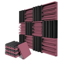 조립식판넬자재 흡음패널 방음 12/24Pcs 25x25x5cm 스튜디오 어쿠스틱 폼 패널 사운드 크리 에이 티브 불규, 09 Black Purple_02 24pcs, 24개