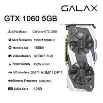 그래픽카드 Galaxy geforce gtx 1060 3g 5g 6g 8008mhz gddr5 6pin 160bit 192bit nvidia 비디오 gpu 지원 데스크탑 cpu, 갤럭시 1060 5기가