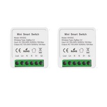 Tuya ZigBee 3.0 스마트 라이트 스위치 모듈 홈 오토메이션 DIY 차단기는 2 웨이 컨트롤을 지원하며 Alexa, 한개옵션1, 02 16A 2PCS
