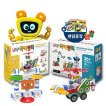 뚝딱블럭 건축블럭+교통블럭 2종세트(소방차 경찰차 포크레인 헬리콥터 기차 타워크레인 헬기장 중 2종선택), 소방차
