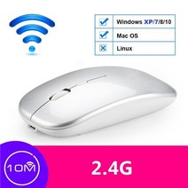 레이저 무선 마우스 Xiaomi mi notebook air 12.5 용 블루투스 13.3 quot pro 15.6 인치 xiaomi 패드 5 tbook 태블릿 충전식, 무선 실버