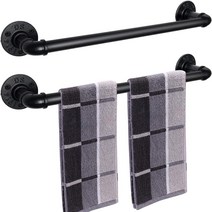 My Rustic Industrial Pipe Towel Rack Rack Towel Bar 35.5 cm 헤비 듀티 타월 홀더 벽걸이 욕실 하드웨, 한개옵션0