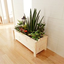 나무화분 원목 방부목 텃밭 편백, 스테인 - 배수형, D240 (770 x 300 x 430)