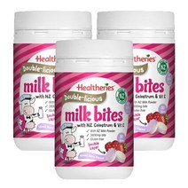 헬써리즈(Healtheries) 헬써리즈 더블-리셔스 밀크 바이트 + 초유 & 비타민 C- 믹스베리맛 50정 X 3개, 150정, 1세트