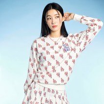 클래식 모노그램 전판패턴 오버핏 맨투맨 LA Cream