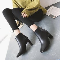 8cm 여자 정장 봄 앵글 부츠 힐 여성 여성숏부츠 숏