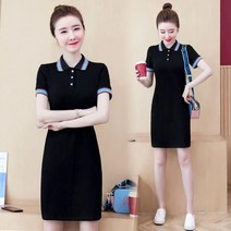 여성 원피스 빅사이즈 반팔티 피케 여름 하객룩 AT98 해외직구 7-10일도착