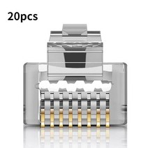 차폐 RJ45 Cat6 Cat 6A 커넥터 통과 금도금 8P8C RJ45 커넥터 모듈러 플러그 크림프 엔드 이더넷 케이블 RJ45 Cat6 Cat 6A 566655, 20 Pcs