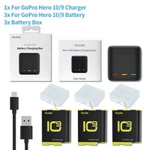 스테디 캠 카메라 봉 모노포드 삼발이 TELESIN 배터리 75 mAh GoPro, 04 3 New Battery 1 C