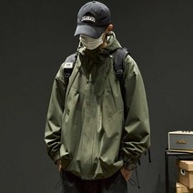 남성 후드 쟈켓 가을트렌드 방풍 짚업, 짙은 녹색 XL(140-165파운드 권장)