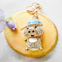 풍경나라)야구모자 큐빅 돼지 키홀더(스카이블루), 색상