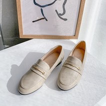 국내제작 발편한 골드 체인 단화 2cm 여성 로퍼