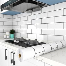 리빙보드 욕실벽보드 주방 오일-방수 스티커 고온 스토브 캐비닛 벽 조리대용 자체 접착 벽지, [03] 60cmX5m, [22] 19