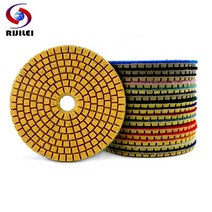 rijilei 1pcs 3quot4quot 습식건식 다이아몬드 연마 패드 화강암 대리석 석재 콘크리트 바닥 연마 zj10 용 유연한 연삭 디스크, 1개, 1500, 3인치