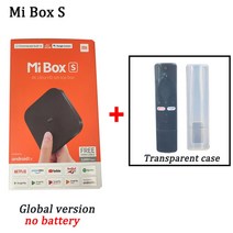 xiaomi mi box s 4k hdr android tv box ultra hd 2g 8g wifi google 보조 원격 스트리밍 netflix 미디어 플레이어 글로벌 버전, 나는 플러그, 투명 케이스 추가