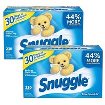 Snuggle 스너글 드라이 시트 230개입 (2팩) Blue Sparkle 블루 스파클 향, 2개, 230매