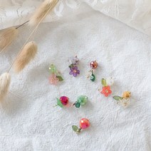 [1개]고리형 과일 꽃 팬던트 비즈공예 조립 볼핀 팔찌 목걸이 귀걸이 악세사리재료 diy, 왕딸기