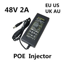 DC 48 V 2A 2000MA 96W POE 전원 공급 장치 어댑터 볼트 CCTV 보안 감시 인젝터 이더넷 IP 카메라 폰, 01 48V 2A_02 US Cable