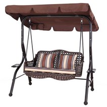 정원 스윙 그네 흔들 펜션 벤치 철제 체어 테라스, 녹백 스트립 그네(3인용)