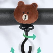 튼튼한 찍찍이 탈부착 캐릭터유모차걸이 360도회전 커다란후크, 여우