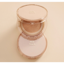 Milk touch 밀크터치 롱래스팅 벨벳 광채 쿠션 13g*2 (리필포함) 마스크프루프 쿠션 겉보속촉 수분 광채 묻어남 없는 착붙광채쿠션 밀림 들뜸없는 화사한 핑크빛 광채, N01 퓨어베이지, 1개