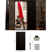깃펜 깃털펜 캘리그라피 해리포터깃털펜 딥펜 만년필 일기장 서명 계약서 인테리어 소품 가게 카페, 4-깃펜-올리브