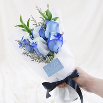 생화택배 장미꽃 로얄블루에디션 꽃다발 꽃배달 생화 (5송이)