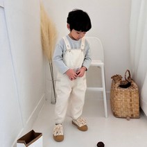 더베이지 둥근멜빵바지