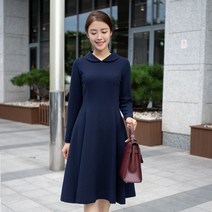 모슬린 엄마옷 둥근 카라 원피스 EOP110090 마담 미시옷 중년여성의류 빅사이즈 50대 60대여성옷