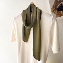 플리츠스카프 가을 주름 엄마 할머니 실크 스카프 패션 캔디 컬러 플리츠 넥 럭셔리 헤어