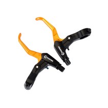 2 조각 자전거 브레이크 레버 핸들 바로드 자전거 핸들 부품 알루미늄 합금 경량 교체 사이클링 액세서리, 05 Gold