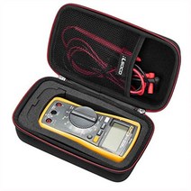 Fluke 117 116 115 114 107 17B+ 233 179 멀티미터 테스터 휴대용 수납 EVA 하드 케이스 (테스터기 미포함), 빨간색 지퍼 포함, One Size