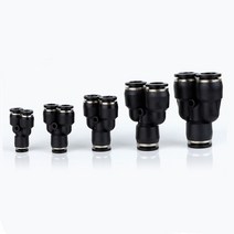공압 퀵 조인트 블랙 플매트 카펫 러그 인 티 커넥터 Pupneumatic 기관 외부 PY-4 PY-6 PY-8 PY-10 PY-12, [07] PY-16