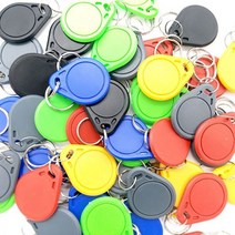 100 피스 재기록 UID 태그 13.56MHz RFID 태그 UID Keyfobs 재기록 가능 0 블록 복사기 라이터 복사기 복사 Miaf 카드 UID 태그 재기록, Red