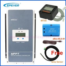 발전기 트랜지스터 테스터 lcr epever mppt 60a 태양열 충전 컨트롤러 12v 24v 36v 48v 백라이트 lcd for max 150v pv 입력 실시간 279, mt50 ble 센서 포함, 추적자6420an