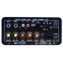 12v 24v 듀얼 마이크 가라오케 앰프 휴대용 전력 증폭기 원격 제어 다기능 자동차 액세서리, [01] EU