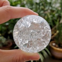 크리스탈 얼음 크랙 볼 스탠드 유리 구 풍수 장식 5/6cm 록키 워터 분수 장식 볼 홈 데코 입상, 50mm, 01 only ball