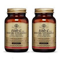 솔가 에스터-C 플러스 1000mg 비타민 C 타블렛 글루텐 프리 비건, 60, 2개