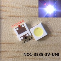 LG 다이오드 TV 백라이트 1W 3V 6v 3535 SMD LED Televisao 콜드 화이트 100lm 3535 3537 쿨 LCD 수리 50 개, [02] NO1 3535 3V 100PCS, 02 NO-1 3535 3V 100PCS