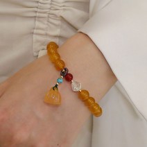 DFMEI 천연황마노 팔찌 여 호박손꼬치 가을겨울 연봉 머니백