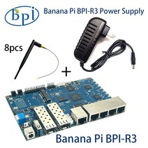 컴퓨터 데모 메인 보드 바나나 파이 BPI-R3 철 케이스 전원 MediaTek MT7986 쿼드 코어 2G DDR RAM 8G eMMC, 06 SET 5_02 EU Power Supply