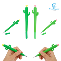 선인장 볼펜 귀여운 디자인 뚜껑 펜 필기용 학생 신학기 선물 판촉물, 20개, 노랑