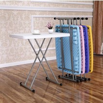 접이식가판대 마켓매대 매장진열대 판매대 플라스틱 휴대용 작업 공부 피크닉 캠핑 야외 높이 조절 핑크 화이트 블루, 1.분홍색