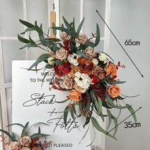 웨딩장식 스튜디오장식 포토테이블 대형조화 결혼식 배열용 인공 꽃 파티 행사 피로연 배경 환영 사인 장식 사진 소품, Coffee A