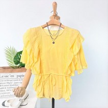 바이미쓰리 / 썬사인 프릴 끈 블라우스 (4color)